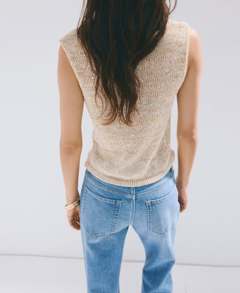 Women's Buttons Heathered Knit Vest