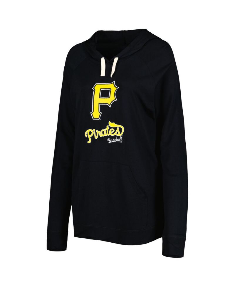 Women's Black Pittsburgh Pirates Pre-Game Raglan Pullover Hoodie