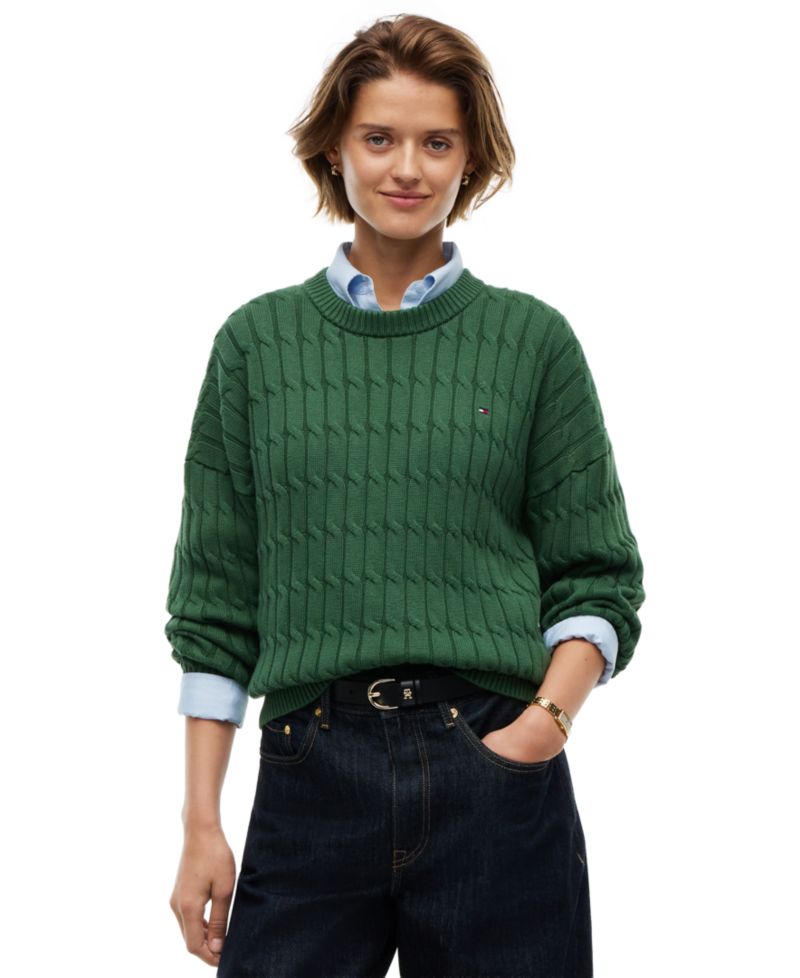 Women's Cable-Knit Crewneck Sweater