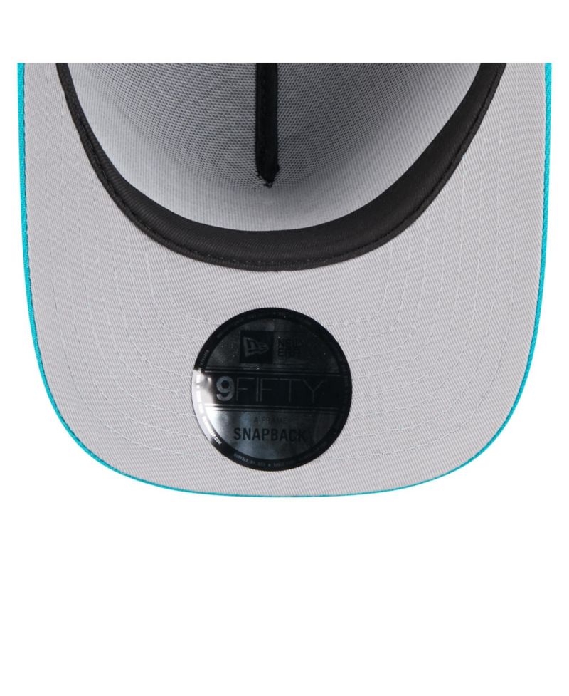 Men's Black/Aqua Miami Dolphins 2025 NFL Draft A-Frame 9FIFTY Snapback Hat