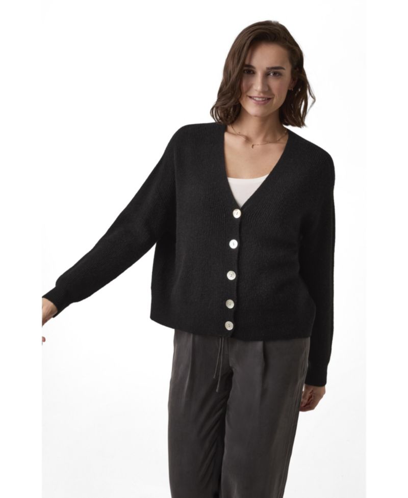 Women's Slouchy Ribbed V-Neck Cardigan