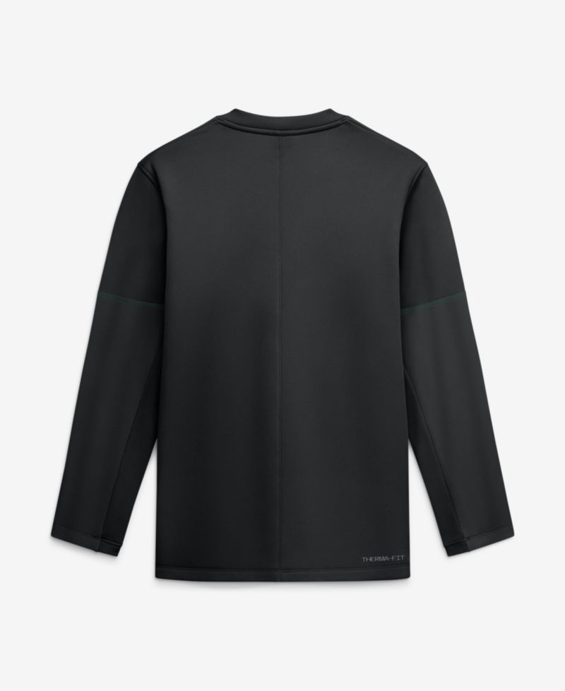 Men's Black Oregon Ducks 2026 Sideline Coaches Therma-FIT Long Sleeve Top