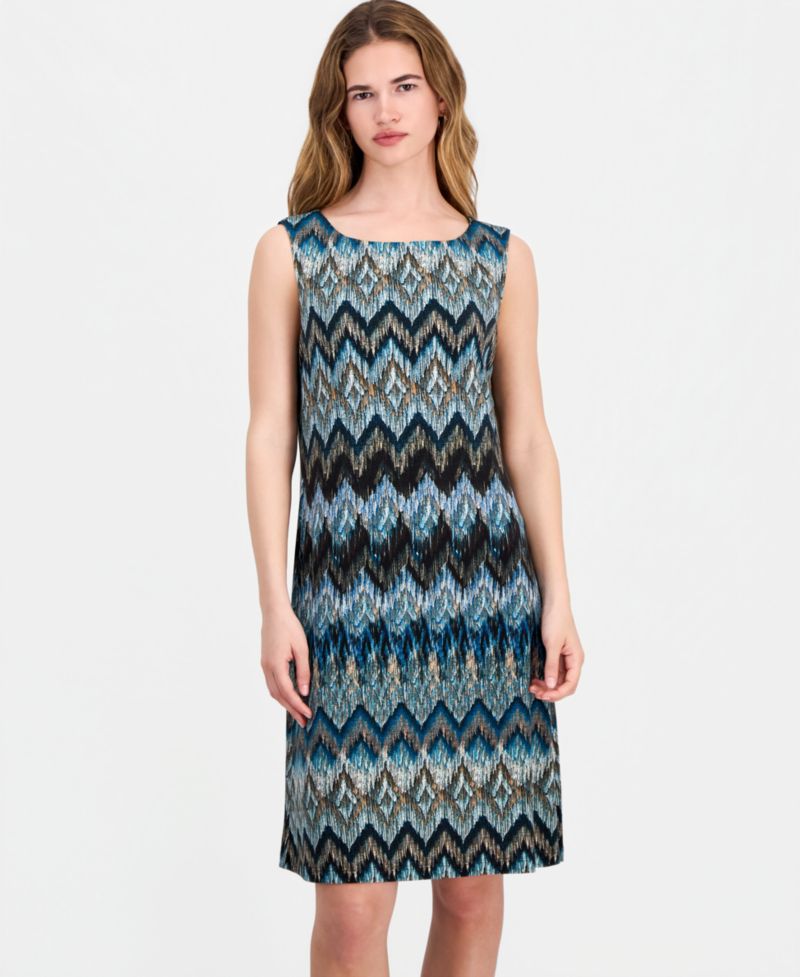 Women's Round-Neck Sleeveless Sheath Dress