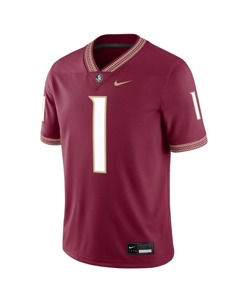 Men's 1 Garnet Florida State Seminoles Game Jersey