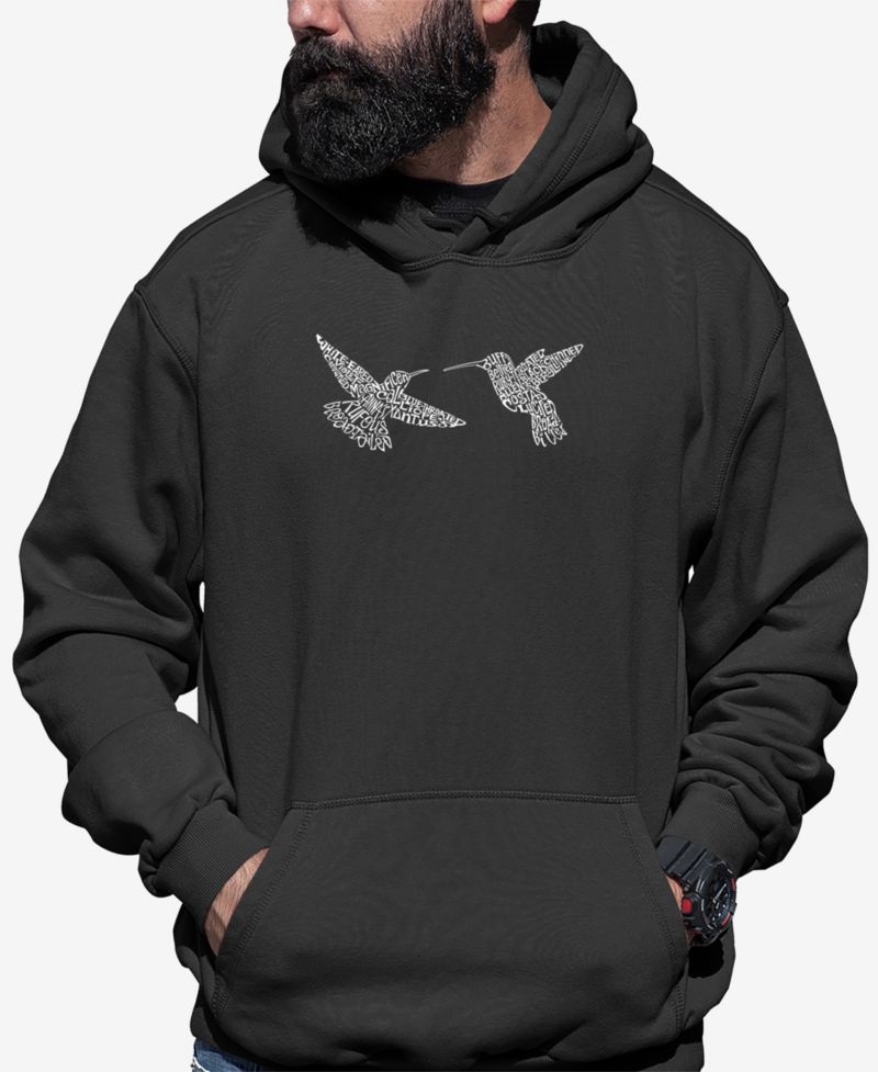 Men's Hummingbirds Word Art Hooded Sweatshirt