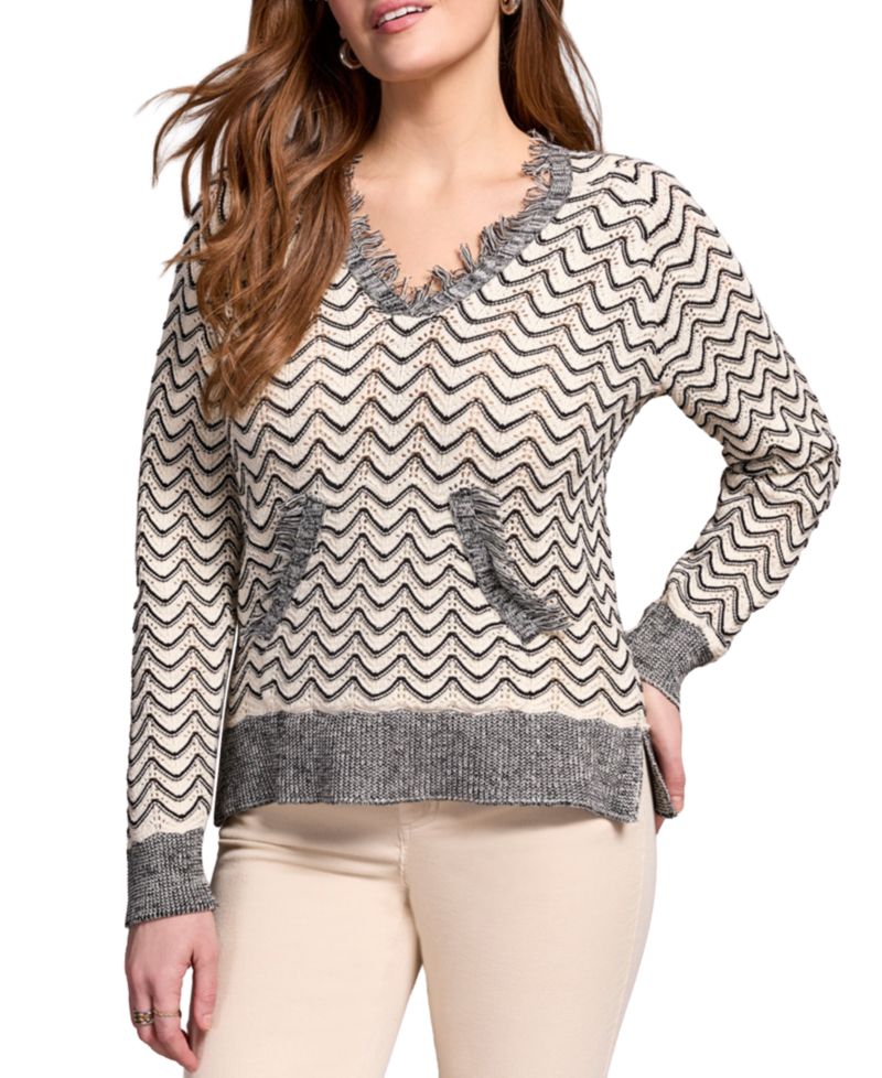 Women's Fringe Long Sleeve Hooded Sweater
