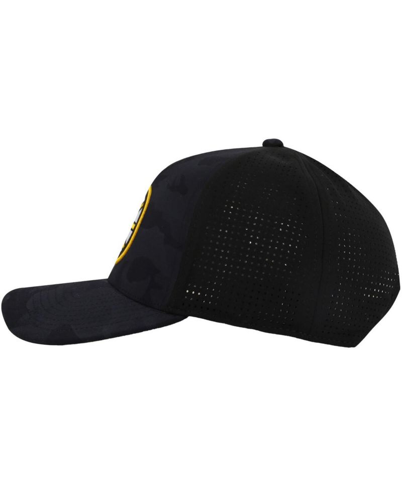 Men's Black Boston Bruins Valin Camo Super Tech Vented Adjustable Hat