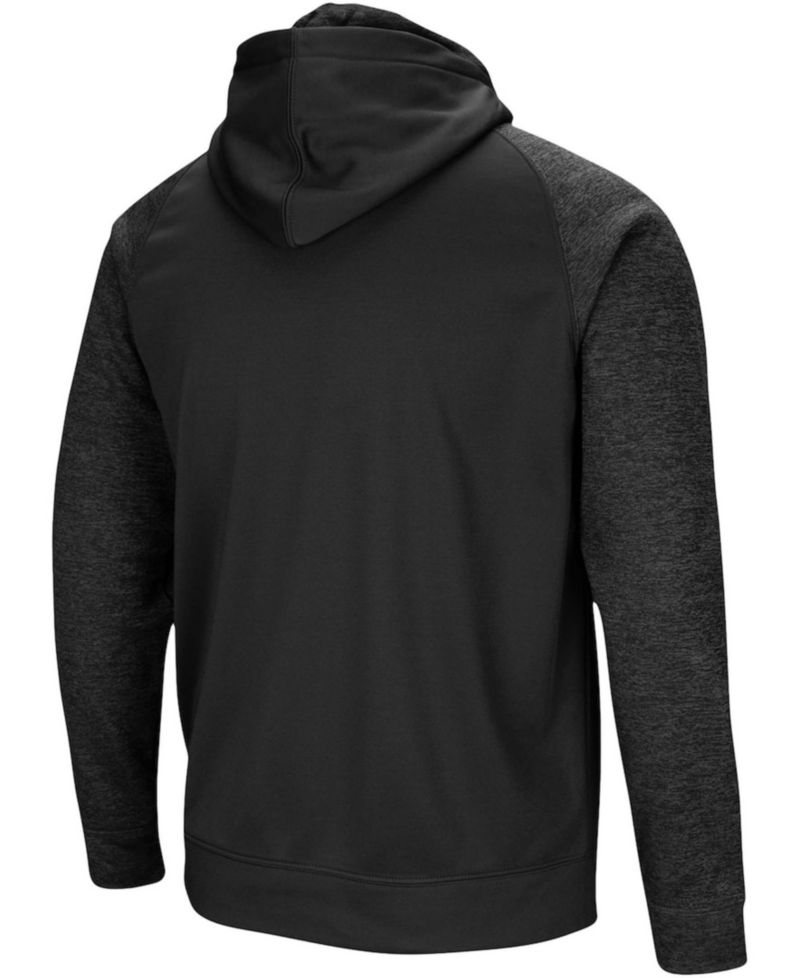 Men's Black West Virginia Mountaineers Blackout 3.0 Tonal Raglan Full-Zip Hoodie