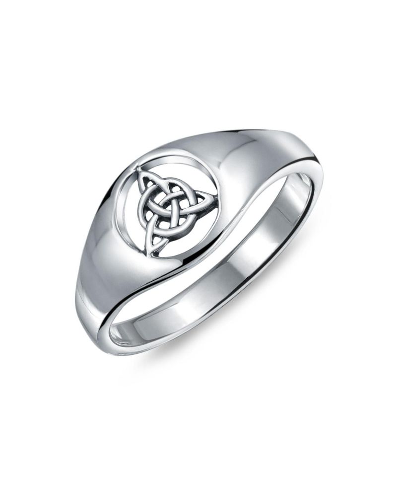 Viking Celtic Infinity Trinity Knot Triquetra Signet Ring Sterling Silver