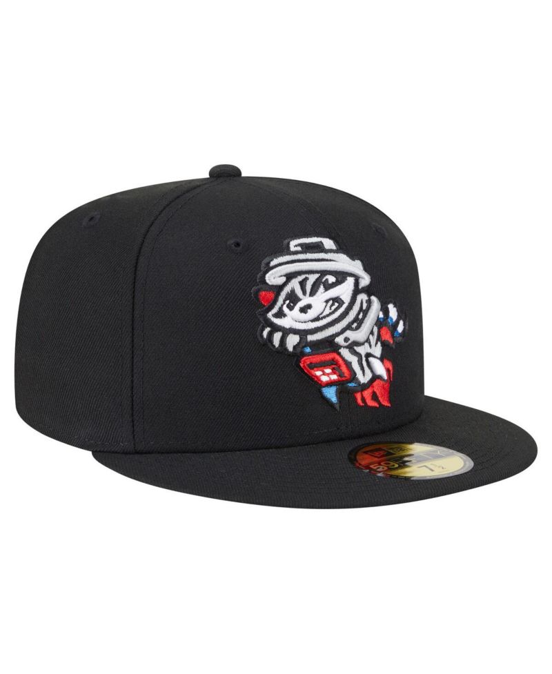 Men's Black Rocket City Trash Pandas Authentic Collection 59FIFTY Hat