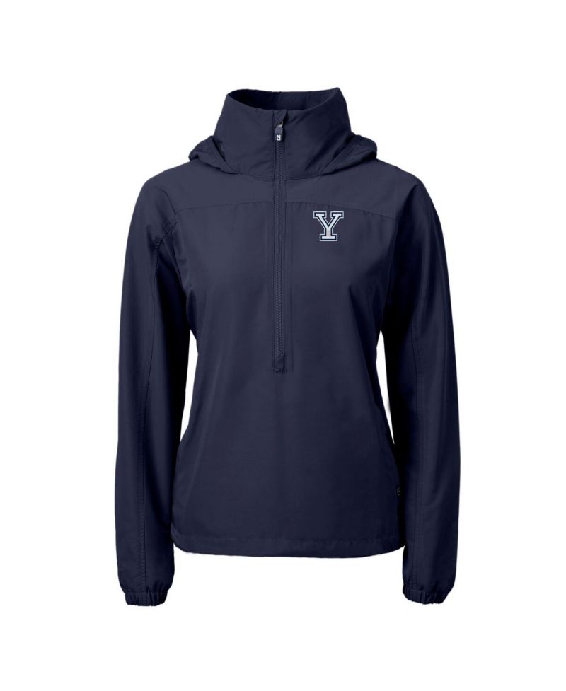 Women's Navy Yale Bulldogs Charter Eco Half-Zip Anorak Jacket