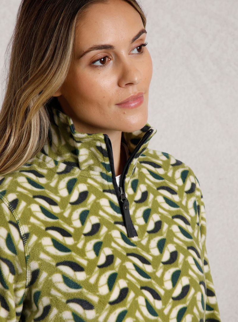 Women's Reena 1/4 Zip Printed Microfleece