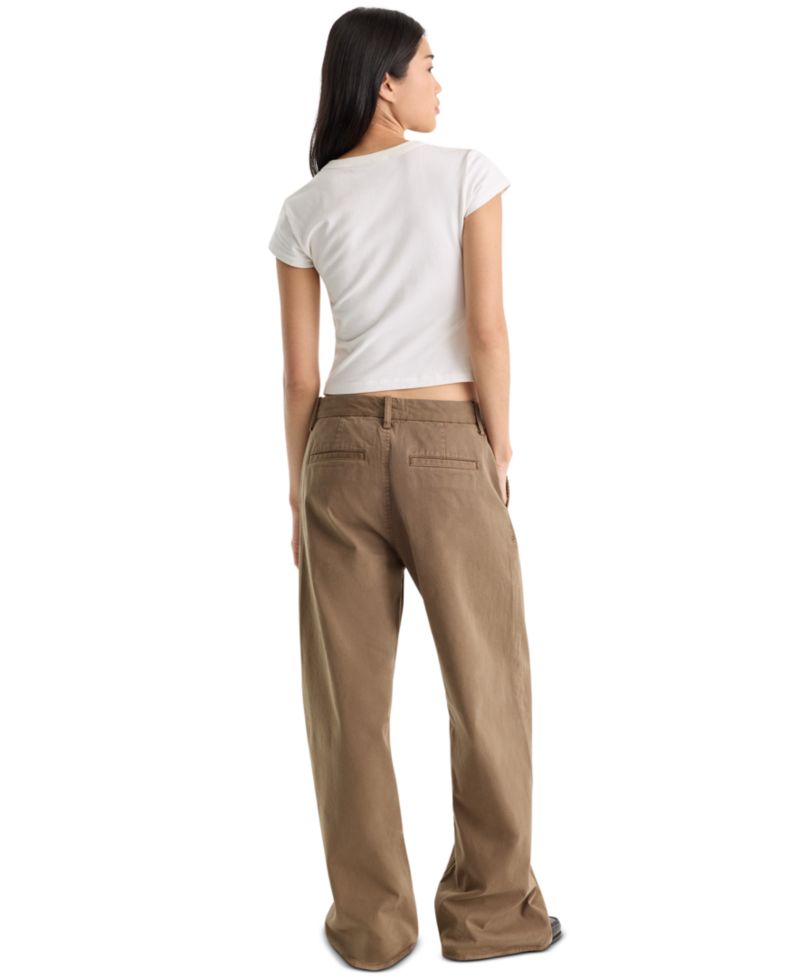 Women's Low Slung Slouchy Straight-Leg Baggy Trouser