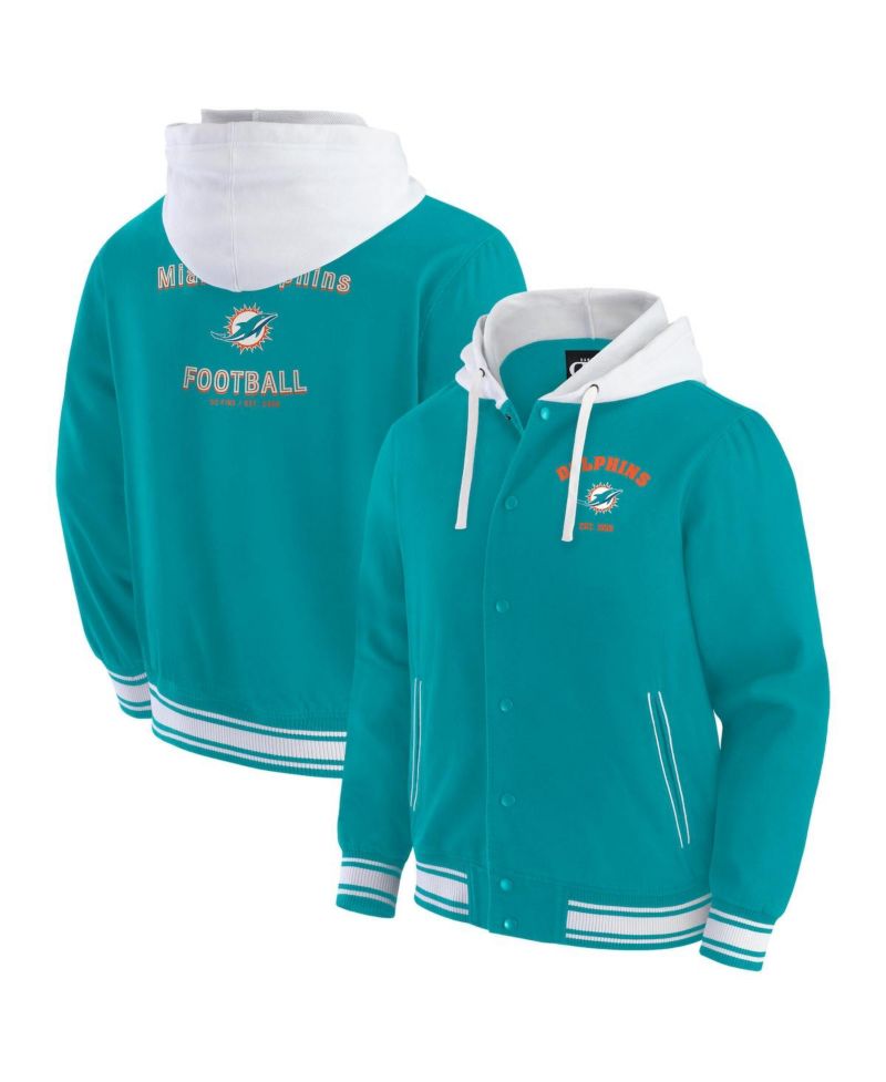 Darius Rucker Collection by Men's Aqua Miami Dolphins Full-Snap Hoodie Jacket