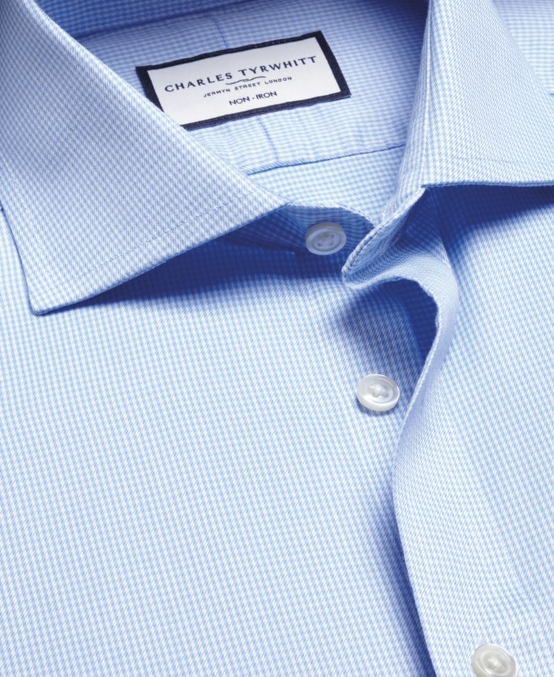 Men's Slim-Fit Non-Iron Puppytooth Dress Shirt