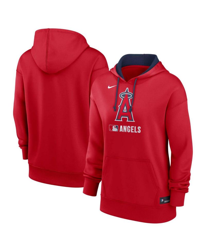 Women's Red Los Angeles Angels Authentic Collection Performance Pullover Hoodie