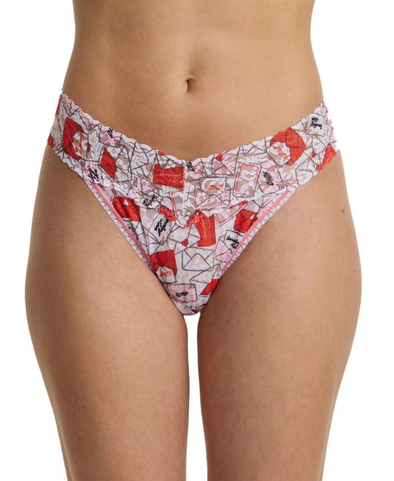 Women's Printed Signature Lace Original Rise Thong Underwear