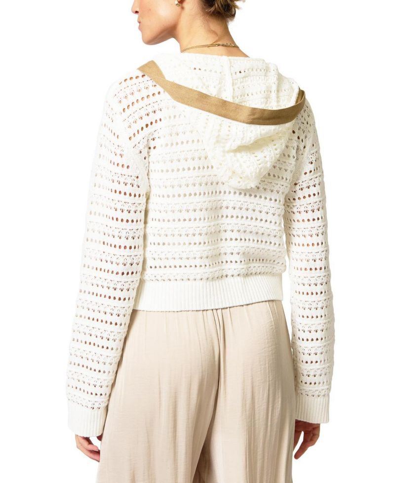 Women's Avery Mixed Media Hooded Cardigan
