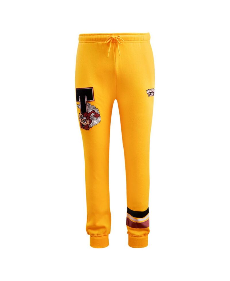 Men's Yellow Looney Tunes Taz Varsity Joggers