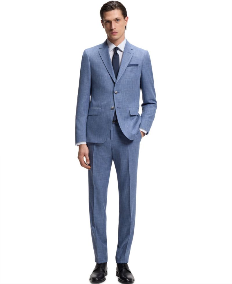 Men's Striped Performance-Stretch Slim-Fit Dress Shirt