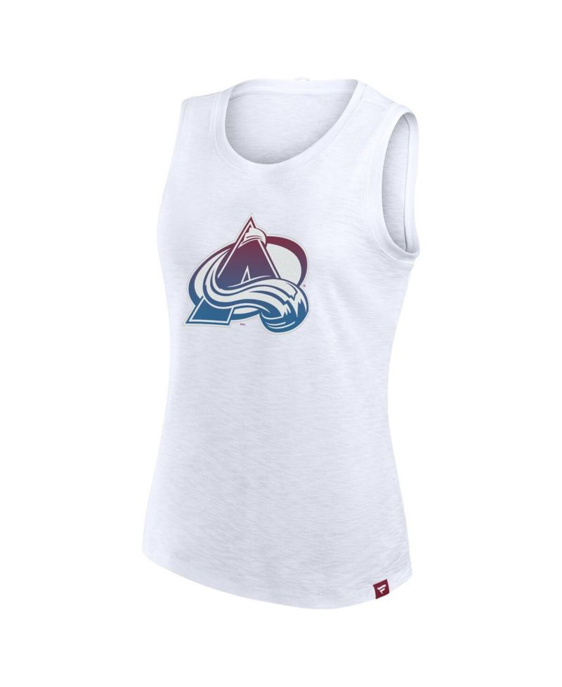 Women's White Colorado Avalanche Slub Tank Top
