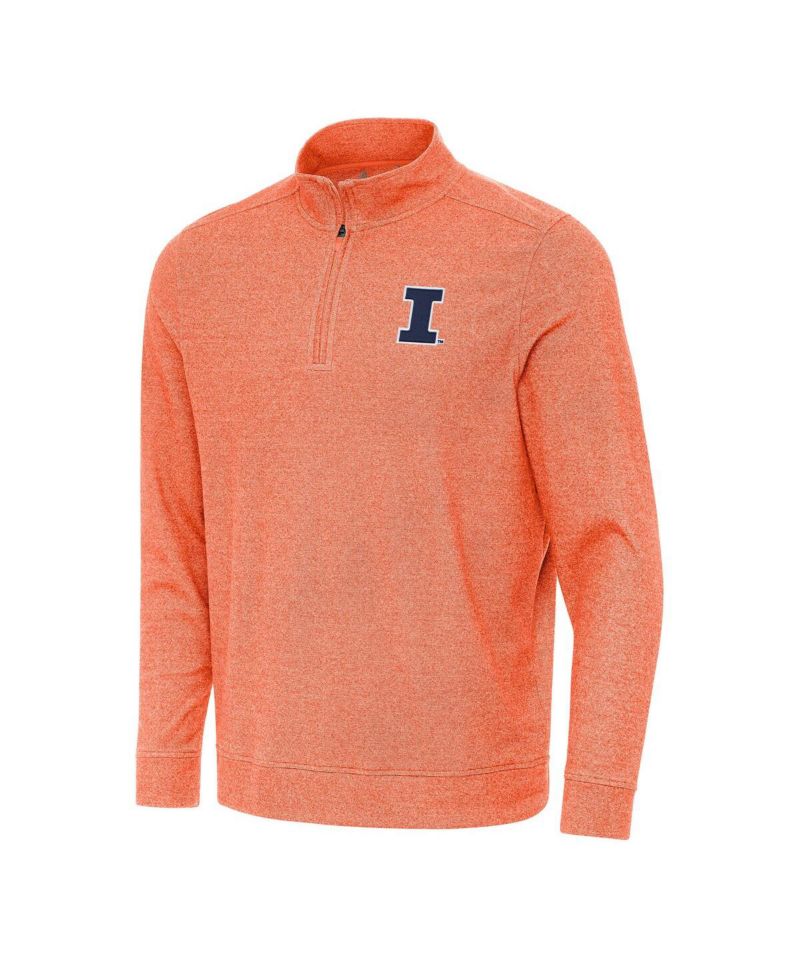 Men's Heather Orange Illinois Fighting Illini Subtle Quarter-Zip Sweatshirt