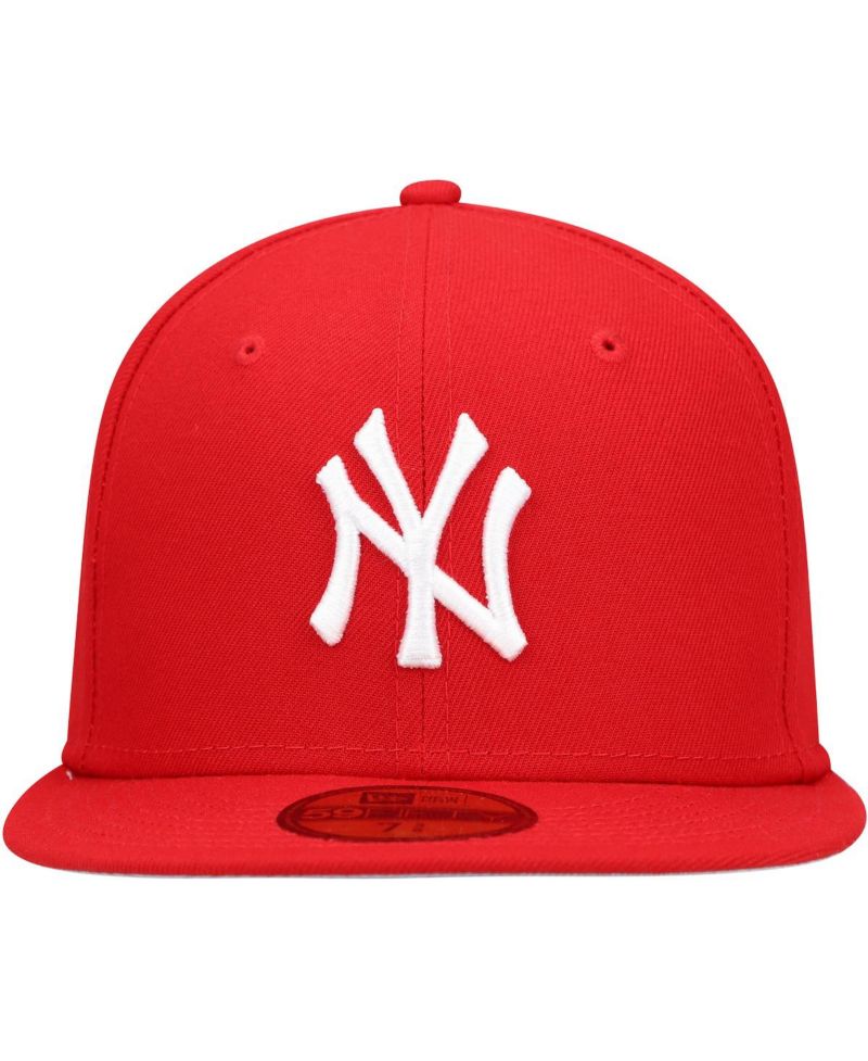Men's Red New York Yankees Logo White 59FIFTY Fitted Hat