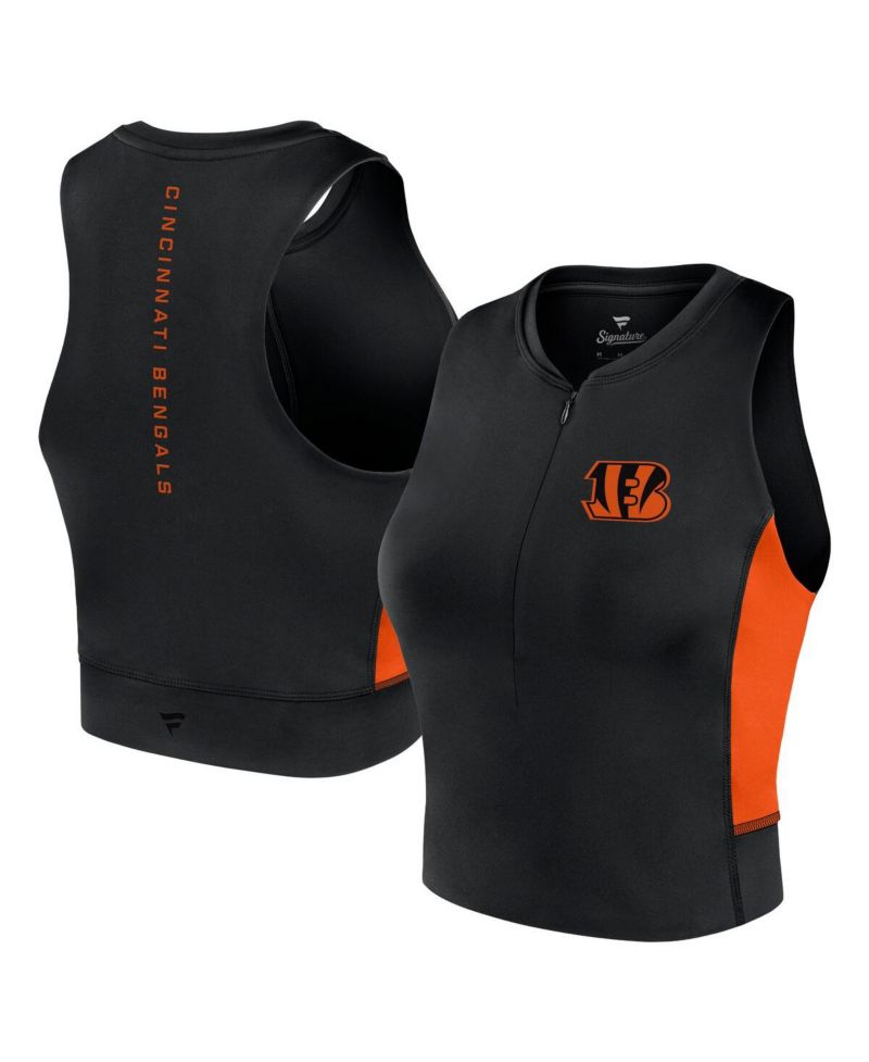 Women's Black Cincinnati Bengals Studio Fitted Gym Tank Top