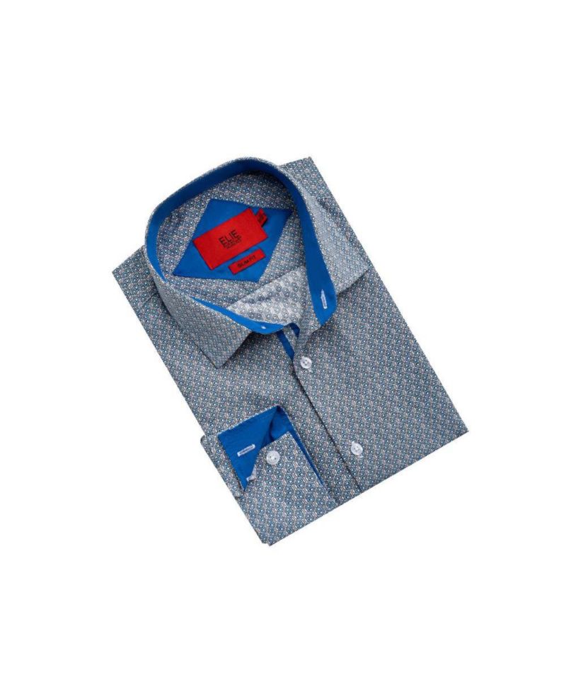 Men's Slim Fit Geometric Print Shirt