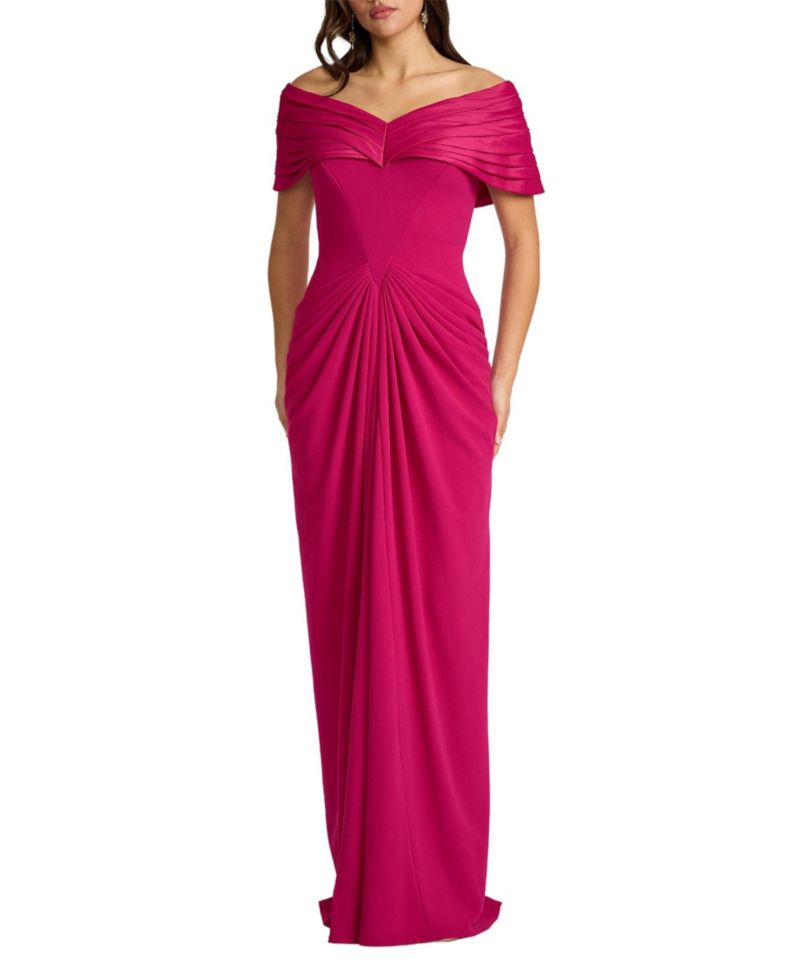 Women's Seraphine Pleated Portrait Collar Gown