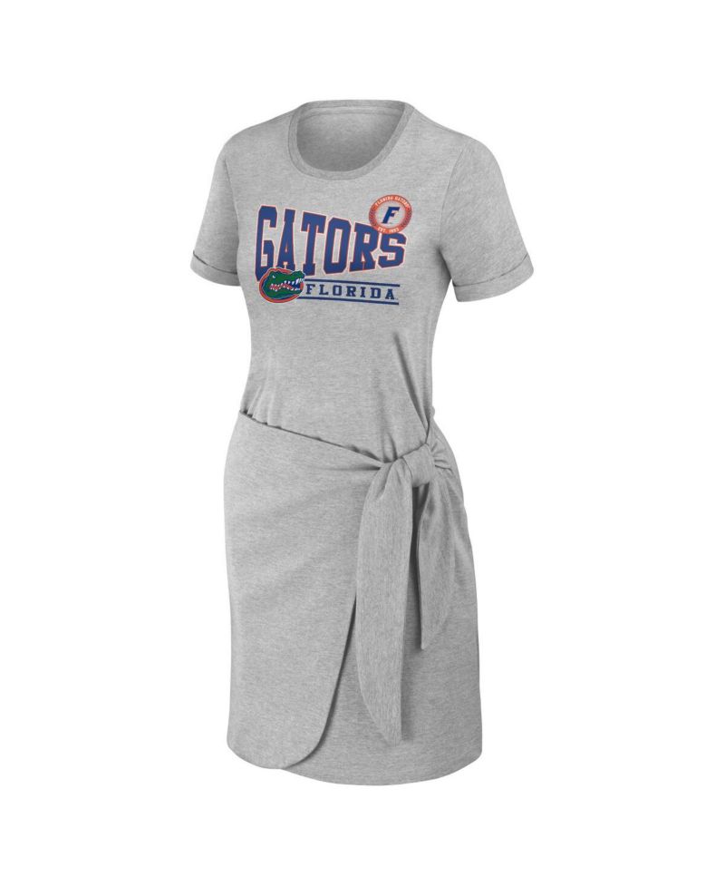 Women's Heather Gray Florida Gators Knotted T-shirt Dress