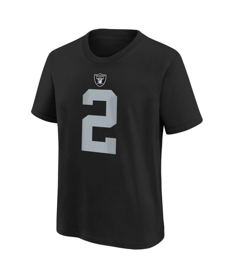 Big Boys and Girls Ashton Jeanty Black Las Vegas Raiders 2025 NFL Draft First Round Pick Name & Number T-Shirt