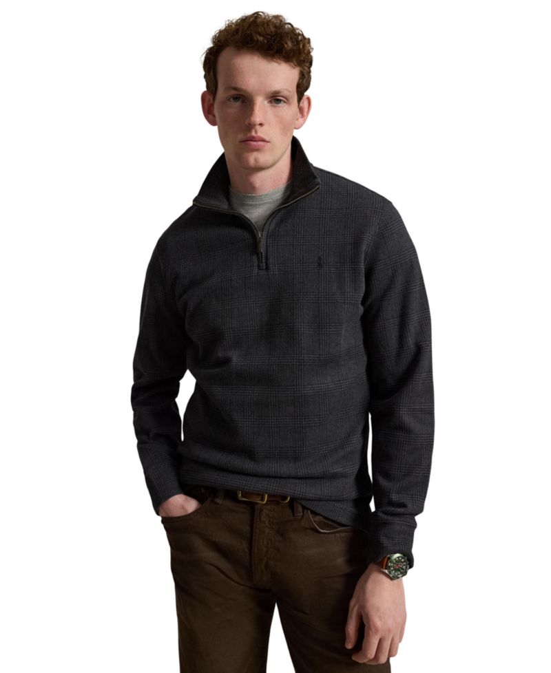 Men's Estate-Rib Cotton Quarter-Zip Sweater