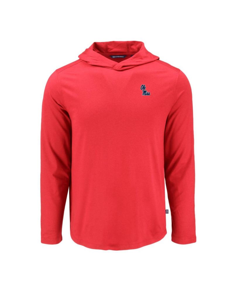 Men's Red Ole Miss Rebels Coastline Epic Comfort Eco Long Sleeve Hoodie T-Shirt