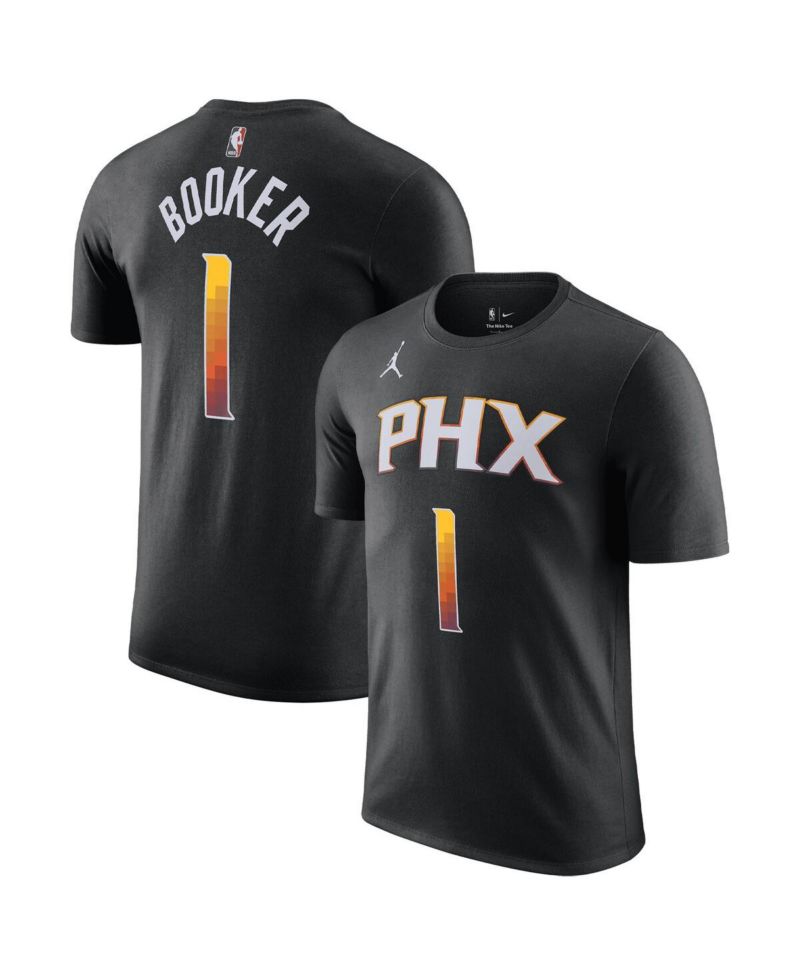 Men's Devin Booker Black Phoenix Suns 2022/23 Statement Edition Name and Number T-shirt