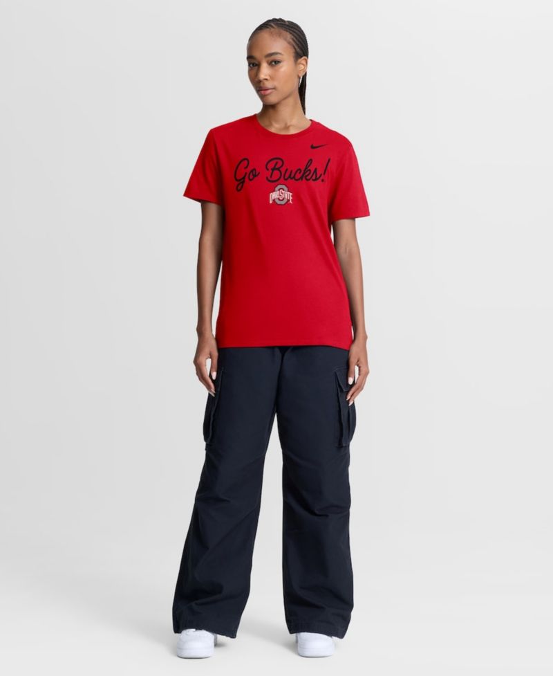 Women's Scarlet Ohio State Buckeyes Script Mantra Logo T-Shirt