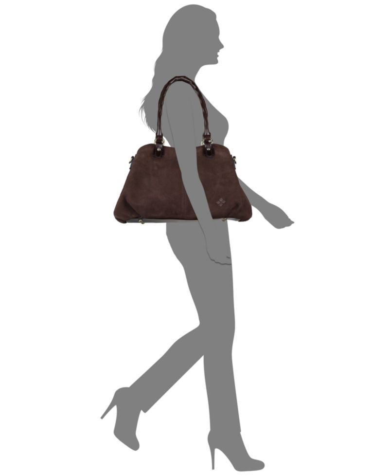 Johanne Medium Suede Satchel Handbag
