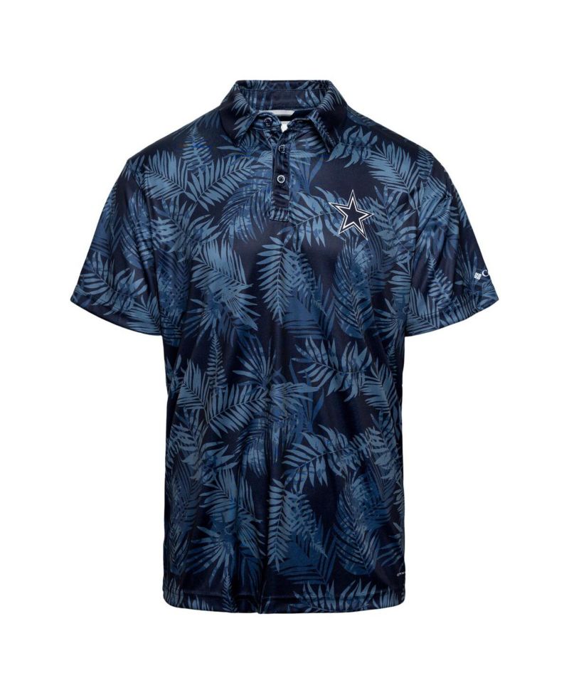 Men's Navy Dallas Cowboys PFG Super Terminal Tackle Omni-Shade Polo