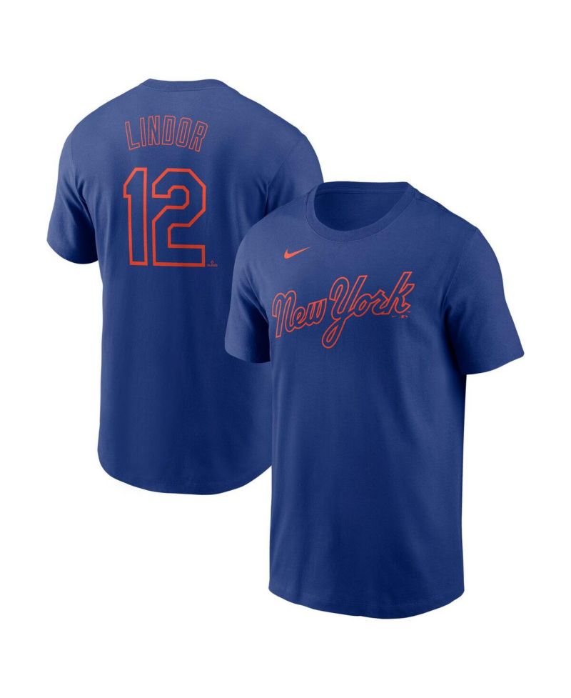 Men's Francisco Lindor Royal New York Mets Fuse Name & Number T-Shirt