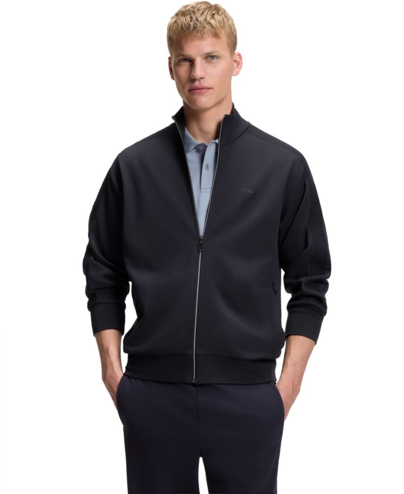 Men's Regular-Fit Tonal Jacquard Tape Sweatshirt