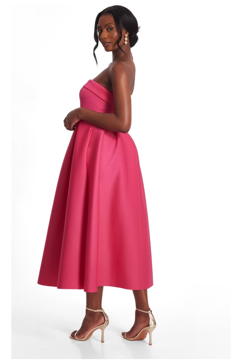 Women's Scuba Crepe Bandeau Skater Dress