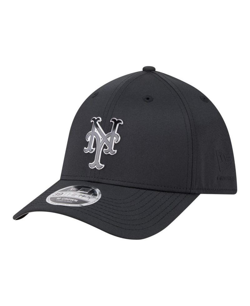 Men's Black New York Mets Metallic 39THIRTY M-Crown Flex Hat