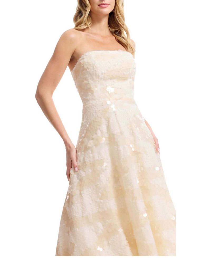Women's Kailyn Strapless Sequin Floral Midi Dress