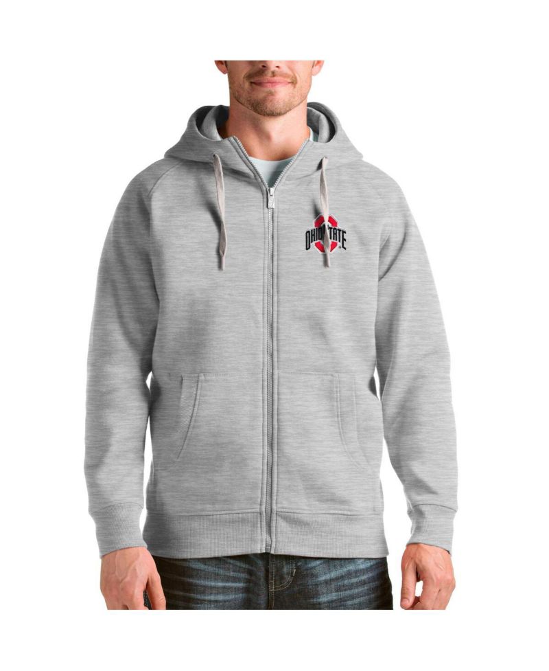 Men's Heathered Gray Ohio State Buckeyes Victory Full Zip Jacket