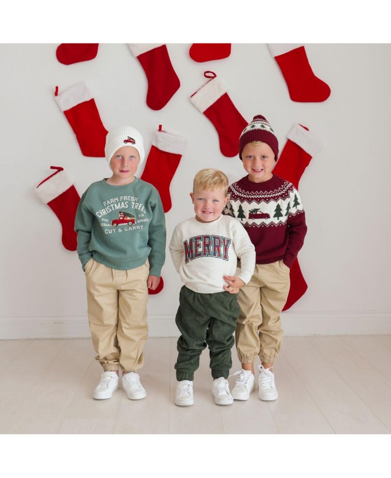 Boys' 2T-20 Farm Fresh Christmas Tree Patch Holiday Graphic Sweatshirt