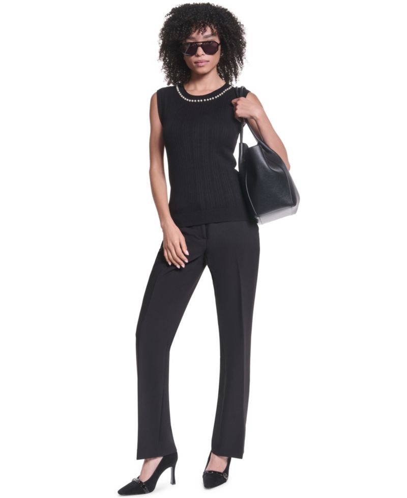 Petite Sleeveless Crewneck Sweater