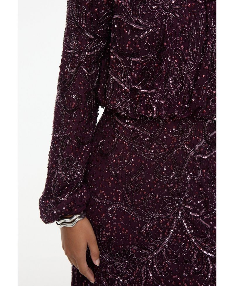 Women's Modest Embellished Sequin Dress