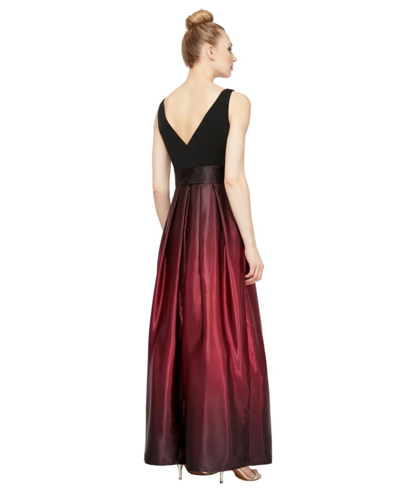 Petite Ombr&eacute; Satin Bow Sash Gown