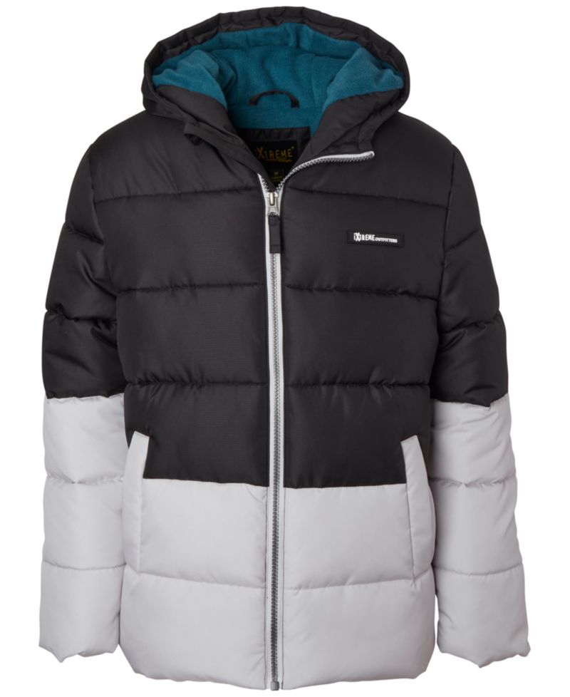 Boys' 6-20 Ripstop Color-Block Puffer Jacket with Hat, 2-Piece Set