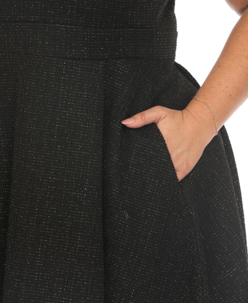 Plus Size Tweed Fit and Flare Dress